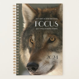 Agenda Foco Citação na Inspiração da Imagem do Lobo
