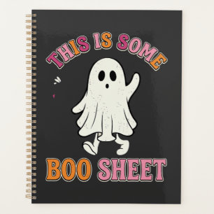 Agenda Folha de Fantasma de Halloween Engraçado Floral Re
