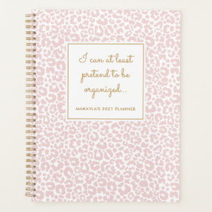 Agenda Folha Funny Pastel Leopard Impressão Padrão Blush 