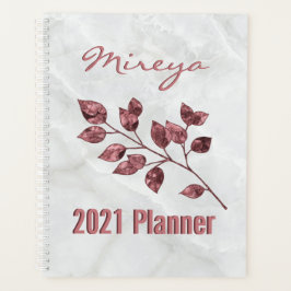 Agenda Folha rosa branca esbelta, folhas personalizadas