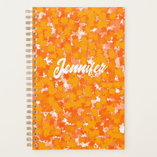 Agenda Folhagem Laranja abstrato Art Design (Frente)