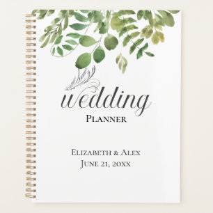 Agenda Folhagem Simples, Notebook De Planner De Casamento