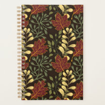 Folhas de bordo vermelhas escuras em padrão floral
