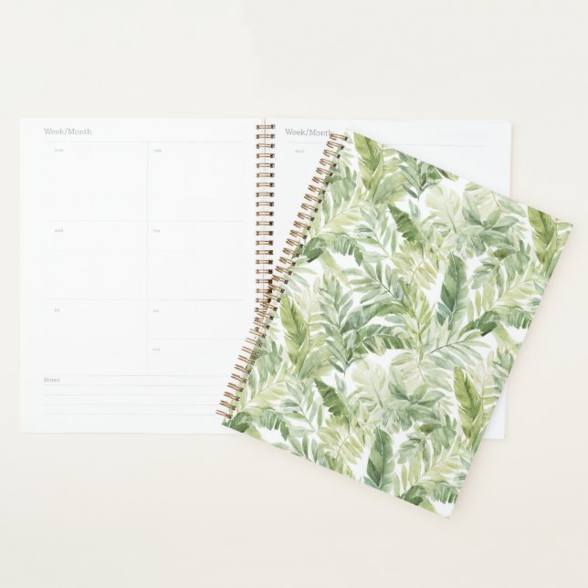Agenda Folhas de Palmeira Verde Tropical (Exibição)