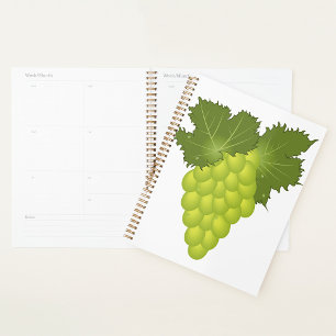 Agenda Folhas de Videira de Uvas Verdes Fruta Fresca