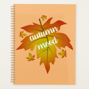 Agenda Folhas mapeadas de tipografia de humor de outono
