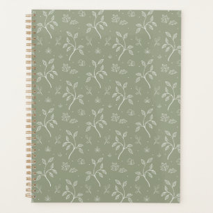 Agenda Folhas simples pacíficas em verde-oliva