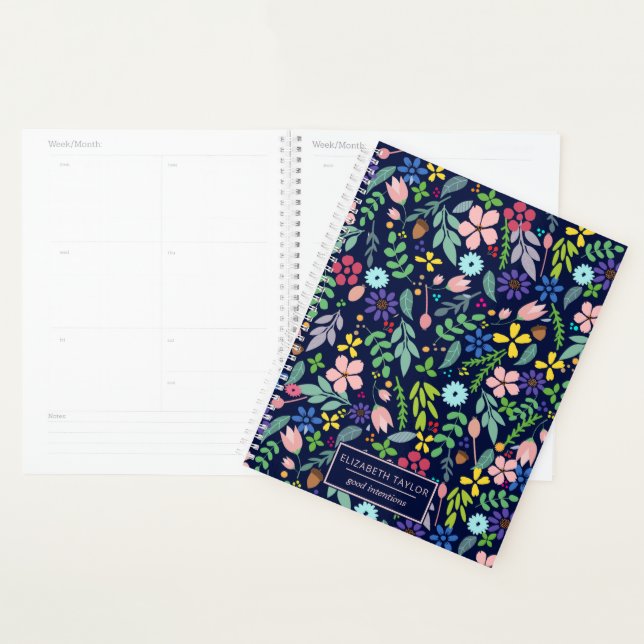 Agenda Foliage floral moderno (Exibição)