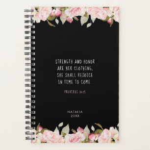 Agenda Força e honras Proverbs 31 Bíblia Floral Verso