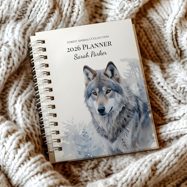 Agenda Forest Animals Personalized 2026 Planner (2026-Forest-Animals-Planner-Weekly-Monthly-Woodland-Calendar-Organizer-For-Home-School-Office.)