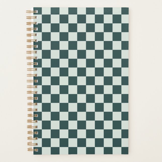Agenda Forest green moss checkerboard pattern (Frente)