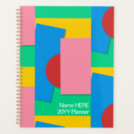 Agenda Forma de Abstrato Elegante personalizada e azul co