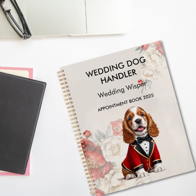 Agenda Formador de Manipulador de Cachorros de Casamento  (Elegant Wedding Dog Handler Trainer with a QR code Planner)