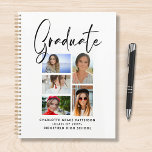 Agenda Formando Elegante de Graduação Multifoto de Script<br><div class="desc">O Elegante Script Multi Photo Graduation Planner apresenta cinco das suas fotos favoritas do seu formando universitário ou segundo grau com o robusto "Formando" do roteiro de caligrafia negra moderno. Simples,  na moda e elegante. Criado por ©Evco Studio www.zazzle.com/store/evcostudio</div>