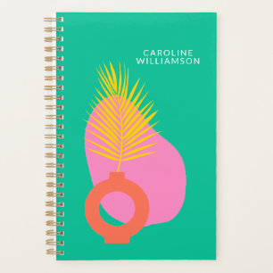 Agenda Formas Botânicas Coloridas do Abstrato Boho Perso