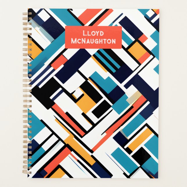 Agenda Formas geométricas retrô personalizadas do planeja (Frente)