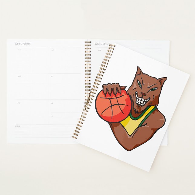 Agenda Forte Mascote de Basquete Wildcat (Criador carregado)