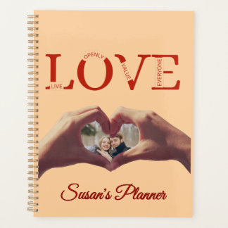 Agenda Foto com Acrônimo de AMOR Personalizado