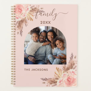 Agenda Foto da família pampas relva pincel cor-de-rosa f