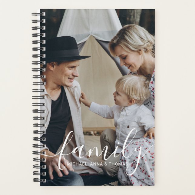 Agenda Foto da família personalizada com nome personaliza (Frente)
