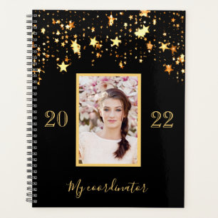 Agenda Foto das estrelas de ouro negro, luxo glam 2025