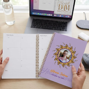 Agenda Foto de Mandala Floral Laranja Blush 3D Moderna em