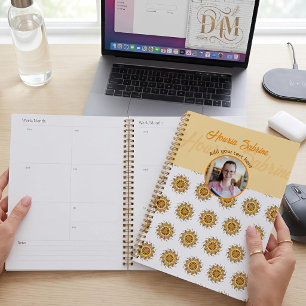 Agenda Foto de Mandala Floral Laranja Blush 3D Moderna em