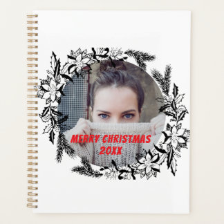 Agenda Foto de Natal Preto Branco Simples