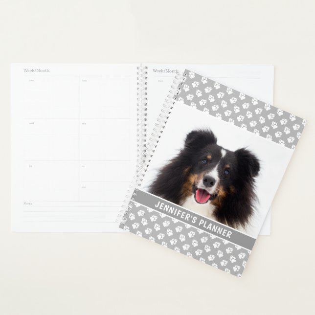 Agenda Foto De Pet Personalizada Com Pinças Brancas Na Ci (Exibição)