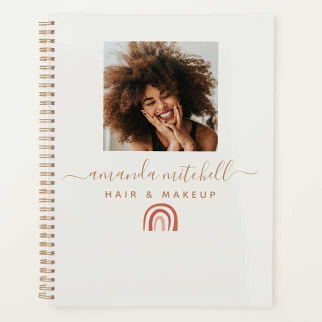 Agenda Foto do Arco-Íris da Tendência do Script Moderno (Frente)