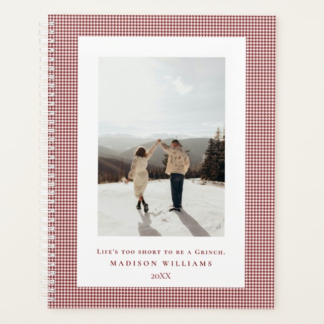 Agenda Foto do quadro vermelho Houndstooth Falu (Frente)