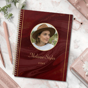 Agenda Foto Personalizada em Mármore Borgonha