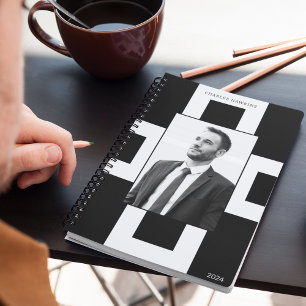 Agenda Foto personalizada profissional em preto e branco