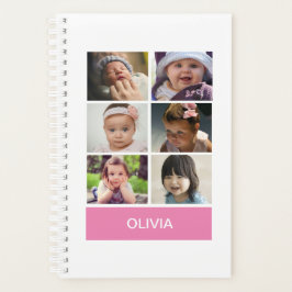 Agenda Foto personalizada rosa colado - Personalizada