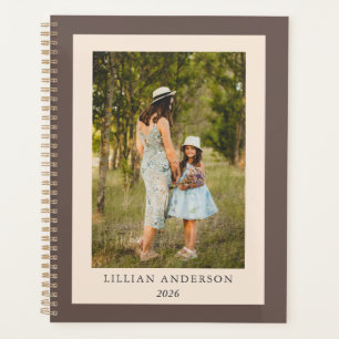 Agenda Foto personalizada simples Na moda Boho Brown
