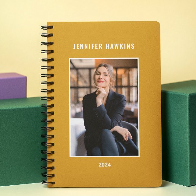 Agenda Foto semanal de negócios de mostarda amarela moder (Criador carregado)