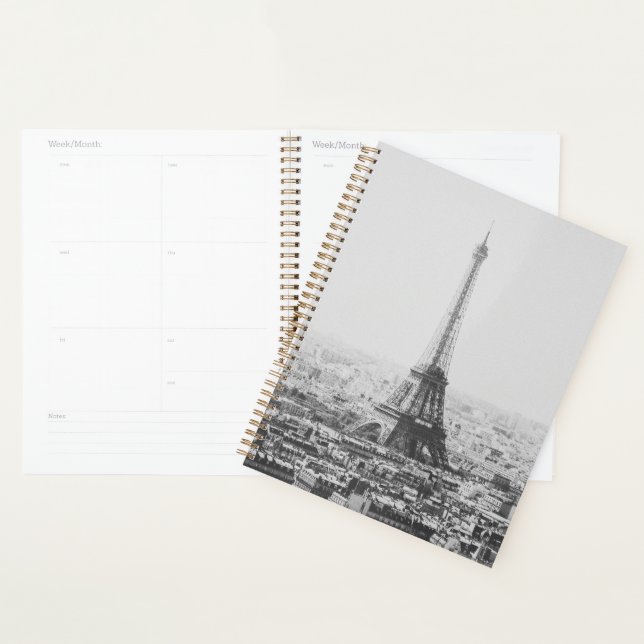 Agenda Fotografia de Torre Eiffel Preta e Branca em Paris (Exibição)
