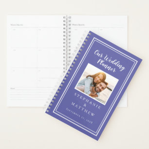 Agenda Fotos Personalizadas Simples Azul Periwinkle Branc