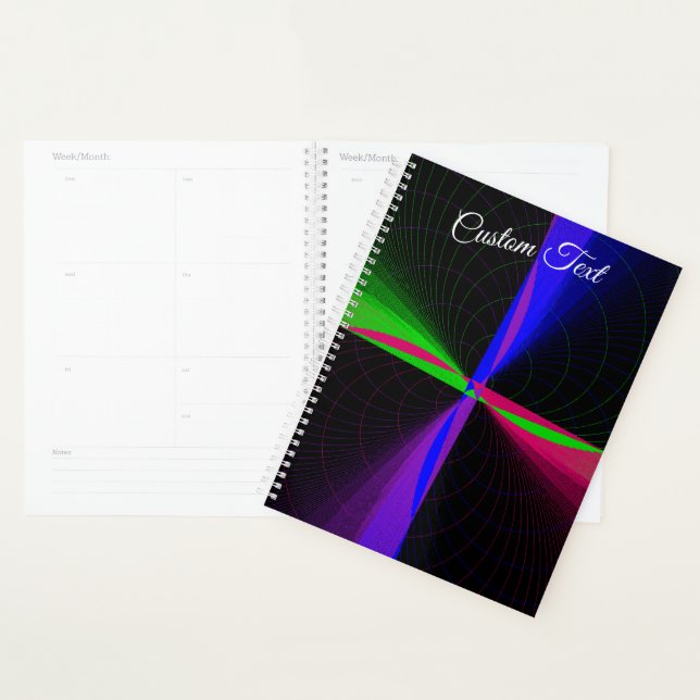 Agenda Four-Way Geometric Wave Spiral Planner (Exibição)
