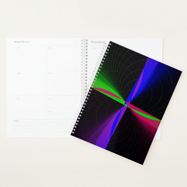 Agenda Four-Way Geometric Wave Spiral Planner (Exibição)