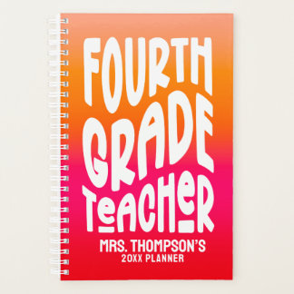 Agenda Fourth Grade Teacher Red Orange Ombre