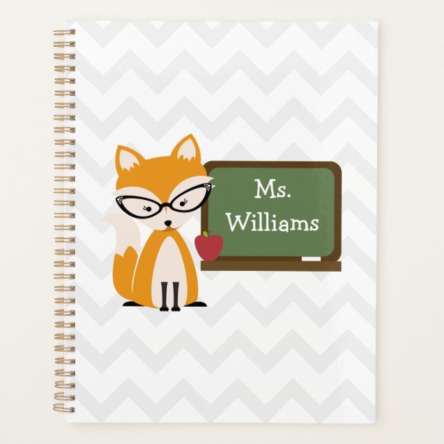 Agenda Fox No Professor Personalizado Chalkboard Chevron (Frente)