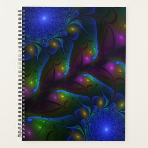 Agenda Fractal Abstrato de Disquete Moderno e Luminoso Co