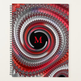 Agenda Fractal Espiral Gradiente Preto abstrato