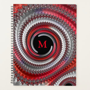 Agenda Fractal Espiral Gradiente Preto abstrato