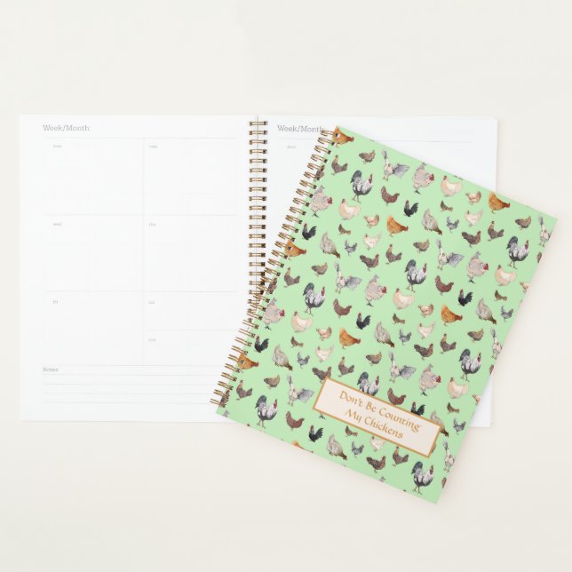 Agenda Frango Feliz Padrão Verde Claro (Exibição)