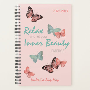 Agenda Frascos bonito e Cota de Positividade - Coral Teal