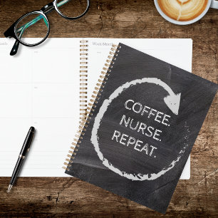 Agenda Frase Personalizável Café Enfermeira Repetir