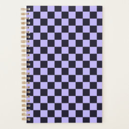 Agenda French lilac checkerboard pattern