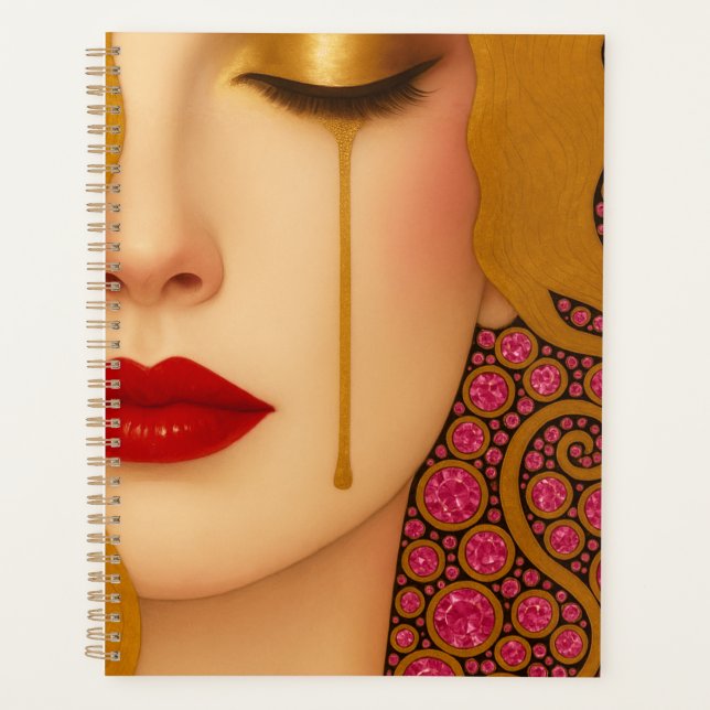 Agenda Freya's heartache golden tears in pink motif (Frente)